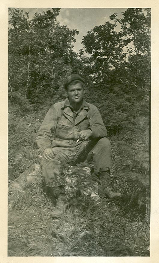 Pfc. Bill Hahnen in Normandy, France 1944.